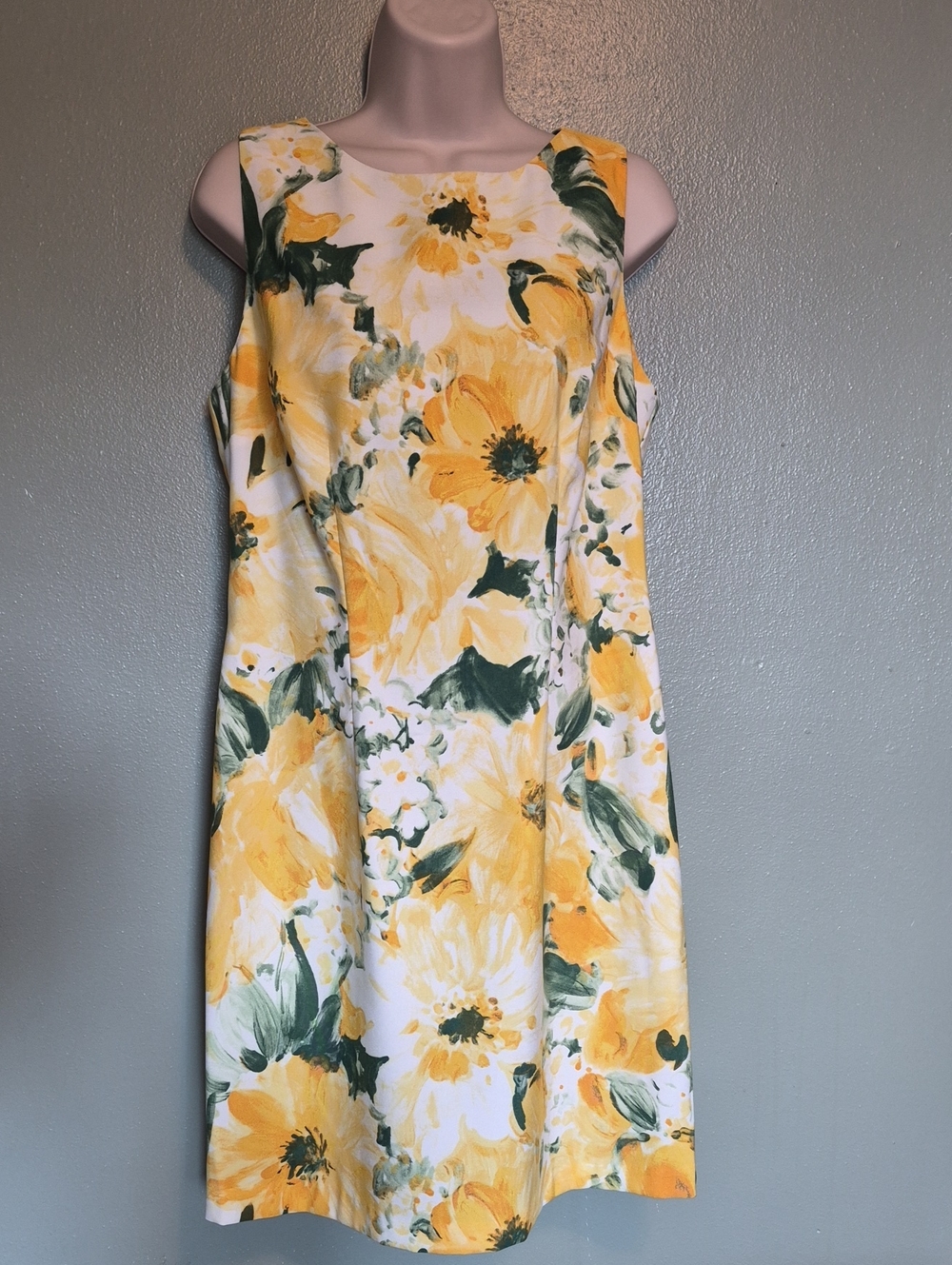 Alyx Shift Dress Watercolor Floral Yellow Size 10